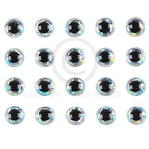 Soft Molded 3D eyes XS 3mm Holo Silver