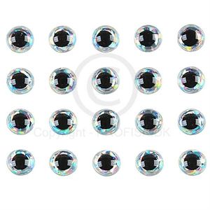 Soft Molded 3D eyes M 5mm Holo Silver