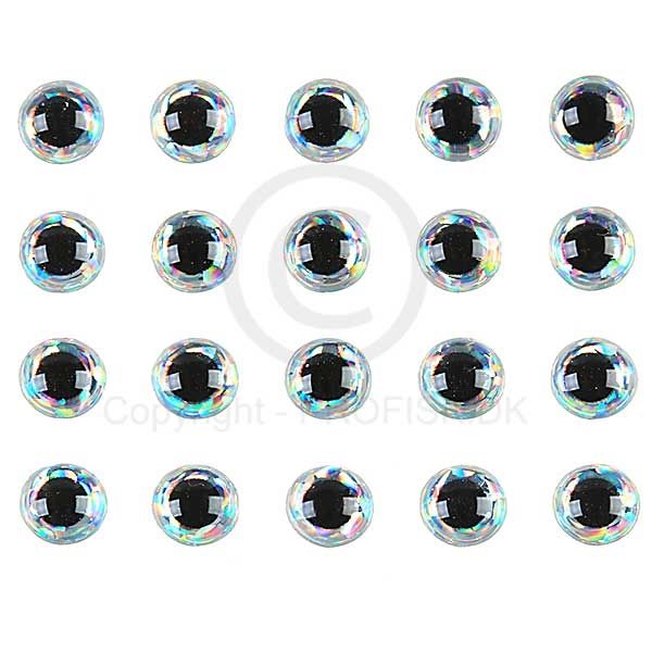 Soft Molded 3D eyes M 5mm Holo Silver