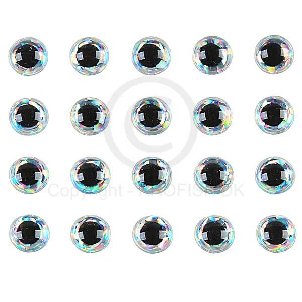 Soft Molded 3D eyes S 4mm Holo Silver