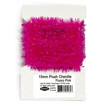 Semperfli 15 mm Plush Translucent Chenille Fluoro Dark Pink