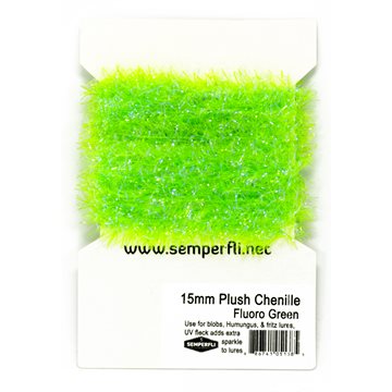 Semperfli 15 mm Plush Translucent Chenille Fluoro Green