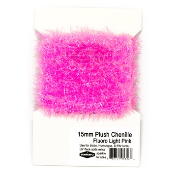 Semperfli 15 mm Plush Translucent Chenille Fluoro Pale Pink