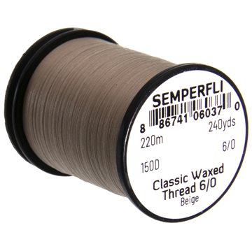 Semperfli Bindetråd - Waxed Thread 6/0 Beige
