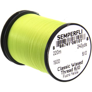 Semperfli Bindetråd - Waxed Thread 6/0 Fluoro Yellow