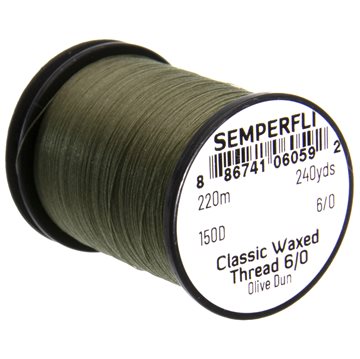 Semperfli Bindetråd - Waxed Thread 6/0 Olive Dun