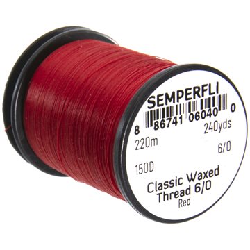 Semperfli Bindetråd - Waxed Thread 6/0 Red