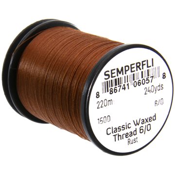 Semperfli Bindetråd - Waxed Thread 6/0 Rust