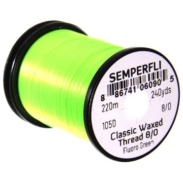 Semperfli Bindetråd - Waxed Thread 8/0 Fluoro Green