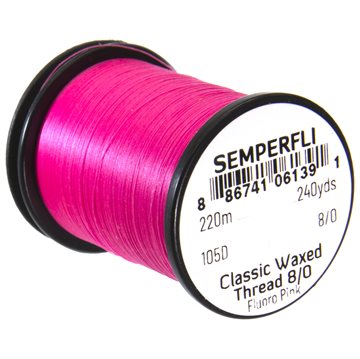 Semperfli Bindetråd - Waxed Thread 8/0 Fluoro Pink
