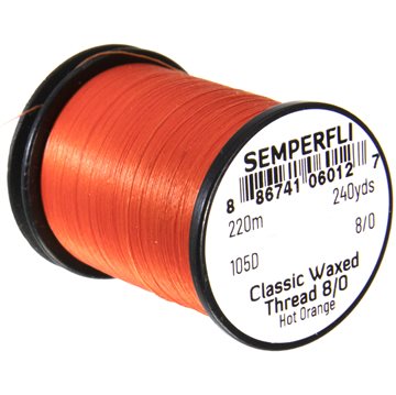 Semperfli Bindetråd - Waxed Thread 8/0 Hot Orange