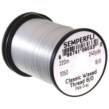 Semperfli Bindetråd - Waxed Thread 8/0 Pale Grey