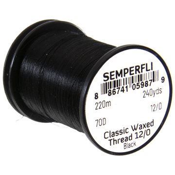 Semperfli Bindetråd - Waxed Thread 12/0 Black