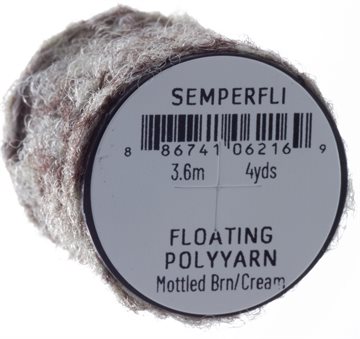 SemperFli Dry Fly Polyyarn Mottled Brown & Cream