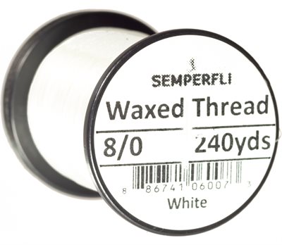Semperfli Bindetråd - Waxed Thread 8/0 hvid