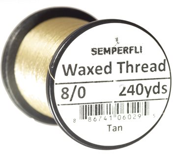 Semperfli Bindetråd - Waxed Thread 8/0 Tan