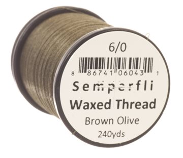 Semperfli Bindetråd - Waxed Thread 6/0 Brown Olive