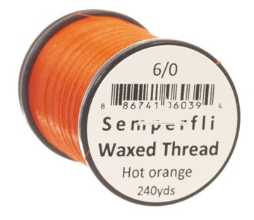 Semperfli Bindetråd - Waxed Thread 6/0 Hot Orange
