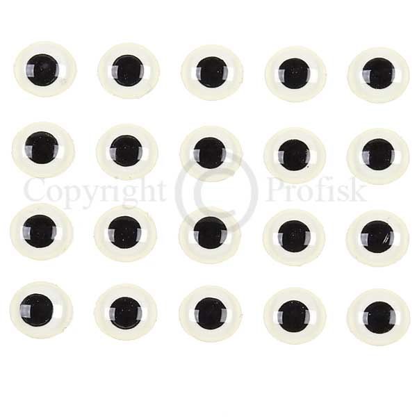 Soft Molded 3D eyes M 6mm Glow White