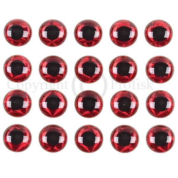 Soft Molded 3D eyes L 7mm Red