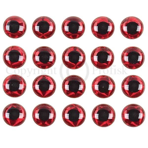 Soft Molded 3D eyes L 7mm Red