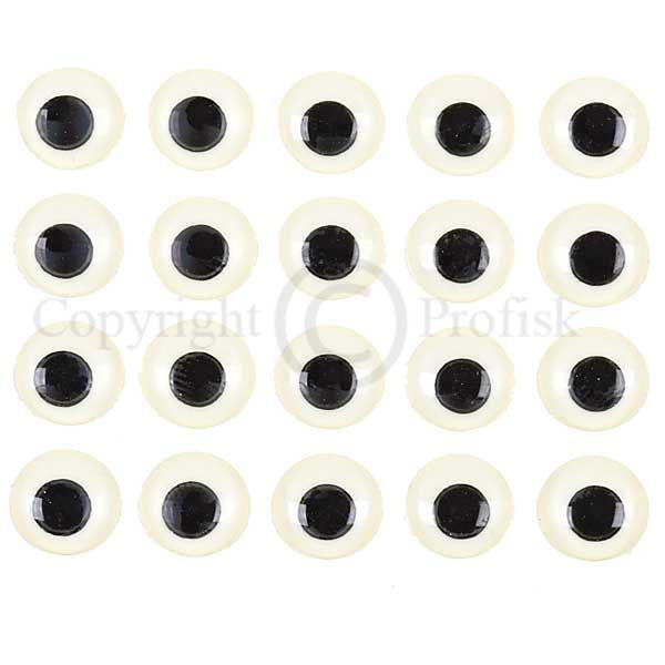 Soft Molded 3D eyes L 7mm Glow White