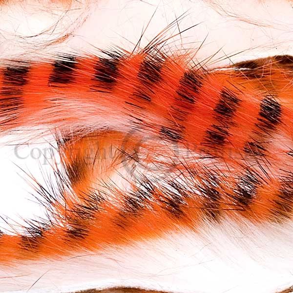 Tiger Barred Strips 3 mm. Hot Orange/Black/White