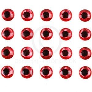 Soft Molded 3D eyes M 6,3 mm Holo Red