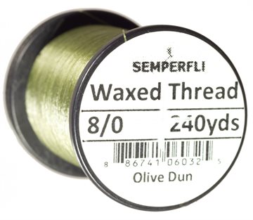 Semperfli Bindetråd - Waxed Thread 8/0 Olive Dun