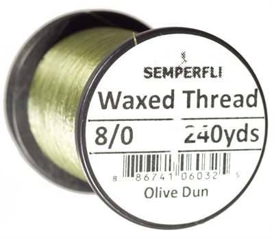 Semperfli Bindetråd - Waxed Thread 8/0 Olive Dun